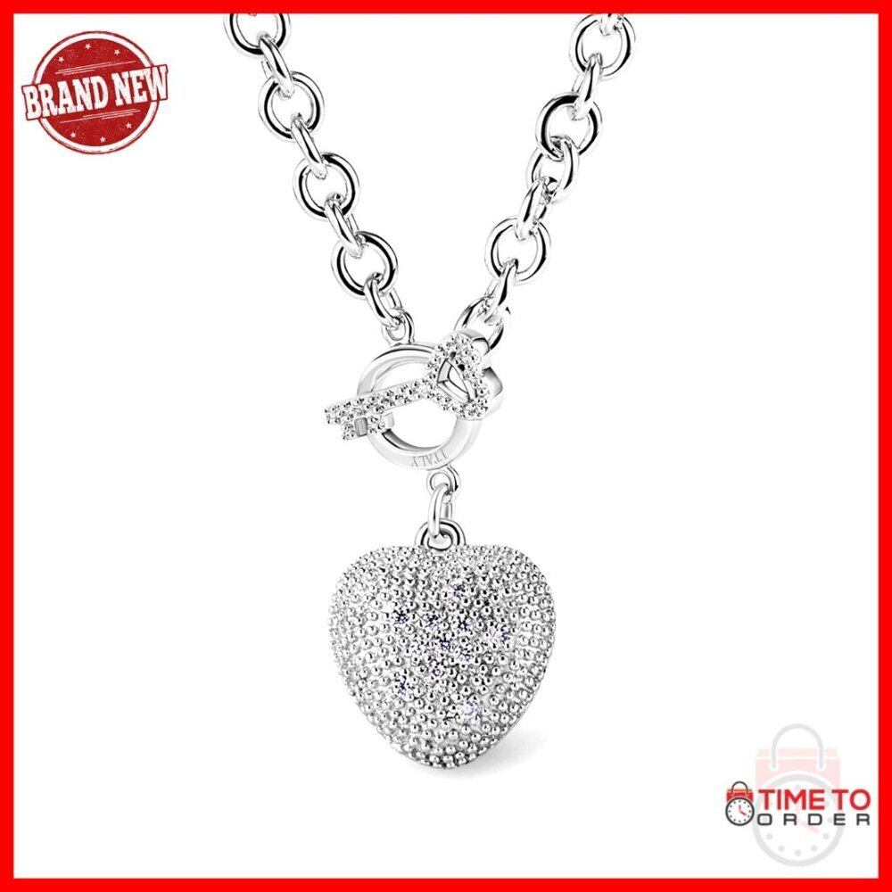 Sterling Silver Heart Pendant Necklace 18-26" Rolo Chain 925 Silver